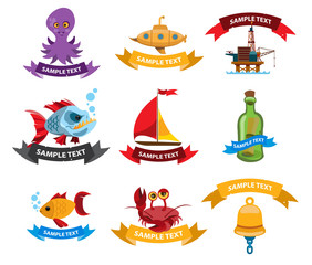 sea and pirate logos