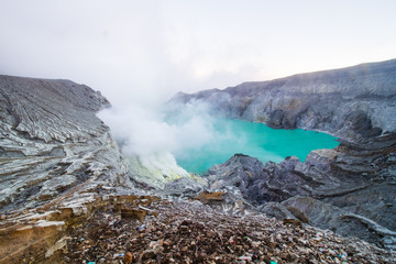 Kawah Ijen sulfur lake