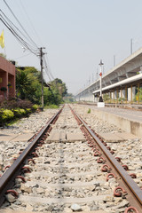 Fototapeta na wymiar Train signals for railway and and traffic light for locomotive 