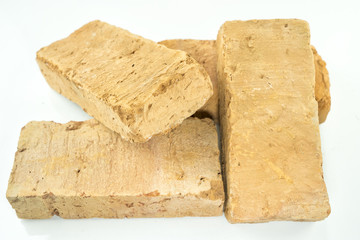 red brick construction, isolate on white background