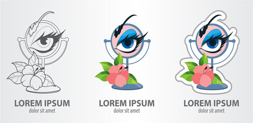 Logos eyelash, eyebrow correction, eye makeup