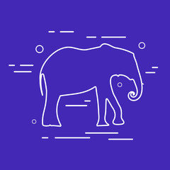 Vector Elephant Line Icon.