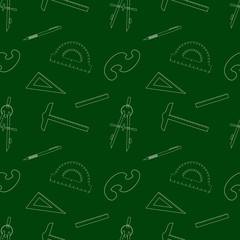 Vector Seamless School Item Background