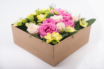 Gift box with flowers