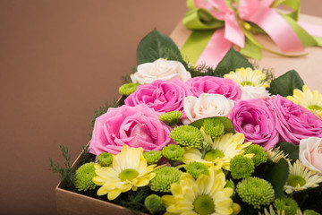 Gift box with flowers
