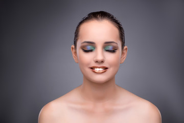 Beautiful woman in make up concept