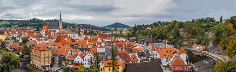 Fototapeta na wymiar Panorama of Cesky Krumlov, Czech republic