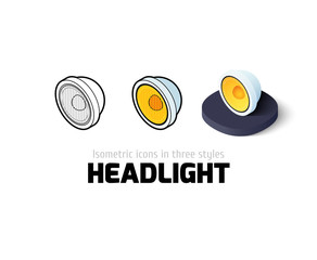 Headlight icon in different style © sidmay