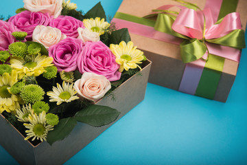 beautiful gift box with flowers