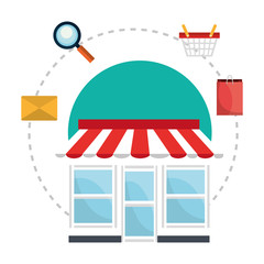 online store icon. shopping and ecommerce theme. vector illustration