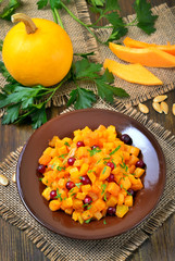 Stewed pumpkin with cranberri