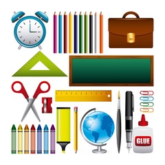 back to school set supplies vector illustration design
