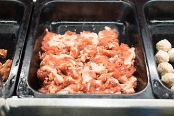 Raw pork for Japanese Shabu shabu