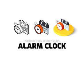 Alarm clock icon in different style