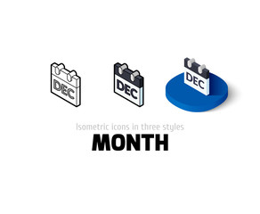 Month icon in different style