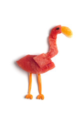 Food art creative concepts. Cute animal made of fruits such as watermelon isolated over a white background.