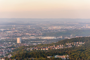 Fototapeta na wymiar View to Stuttgart city in Germany - beautiful landscape in the summer