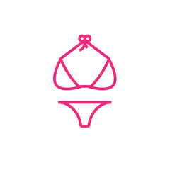 swimsuit line icon, outline swimming suit vector logo, linear colorful pictogram isolated on white