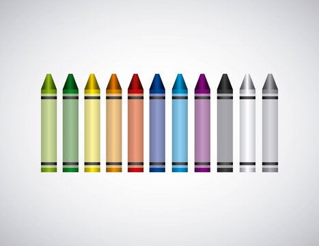 set colors crayons icon vector illustration design