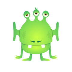 Green bored alien. Eps10 vector illustration.