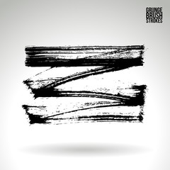 Brushstroke and texture. Vector design. Underline and border.