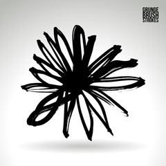 Brushstroke and texture. Vector design. Underline and border.