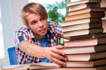 Young student preparing for university exams