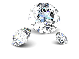 Shiny white diamond illustration (high resolution 3D image) 3D i