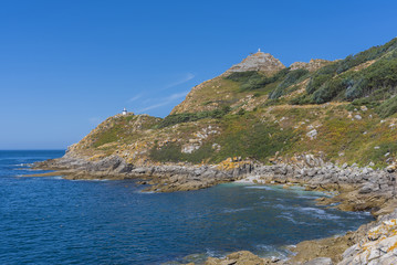 Da Porta lighthouse and Cies Islands lighthouse (Pontevedra, Spain).