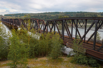 Fototapeta na wymiar Railway Bridge over Fraser River