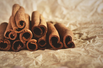 tinted image cinnamon sticks on paper horizontal