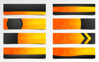 Collection horizontal banners. Vector triangular modern design