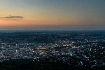 Fototapeta na wymiar Stuttgart City at night in the summer - Travel Destinations in Germany