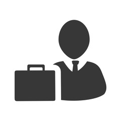 avatar man person social user with executive briefcase icon silhouette. vector illustration