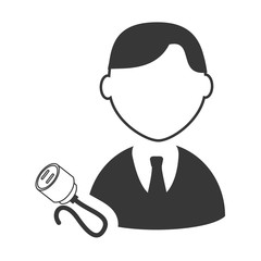 avatar man person social user with electric plug icon silhouette. vector illustration