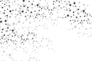 Structure molecule and communication Dna, atom, neurons. Science concept for your design. Connected lines with dots. Medical, technology, chemistry, science background. Vector illustration.