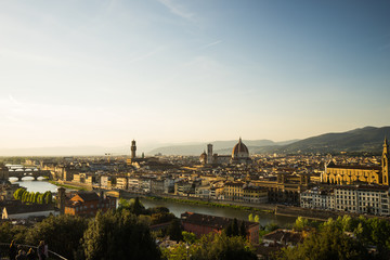 Fototapeta na wymiar View of the Cathedral Santa Maria del Fiore , Florence, Italy