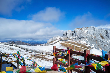 Landscape of Shika Snow Mountain (Blue Moon Valley) located at Shangri-La (Zhongdian), Yunnan, China.