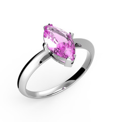 Wedding ring wiith diamond. 3D illustration