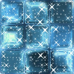 Silver stars on abstract blue window background