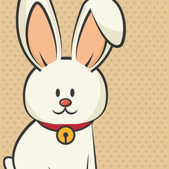 cute rabbit animal. bunny cartoon. colorful design. vector illustration