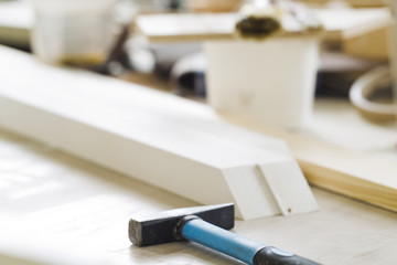 Hammer lying on the table