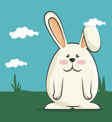 cute rabbit animal. bunny cartoon. colorful design. vector illustration