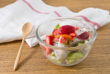 Glass Bowl with Refreshing Fruits Salad