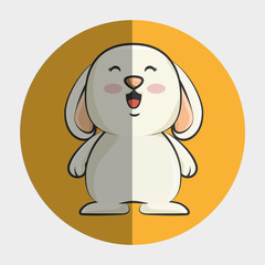 cute rabbit animal. bunny cartoon. colorful design. vector illustration