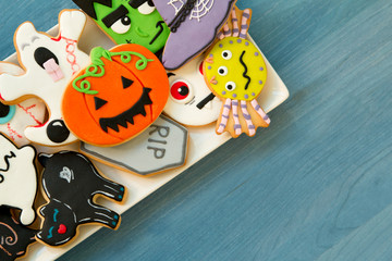 Halloween cookies with different shapes