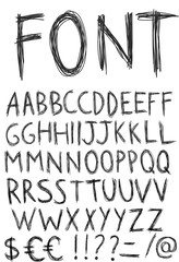 Hand drawn alphabet. Vector Illustration.