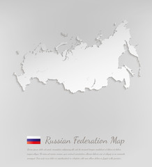 Russia map. Russian federation 3D vector map with smooth shadow