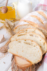Homemade honey bread with wheat bran