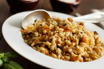 Risotto with vegetables and spices